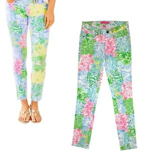 LILLY PULITZER NWT Floral Print South Ocean Skinny Jeans 00